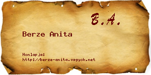 Berze Anita névjegykártya